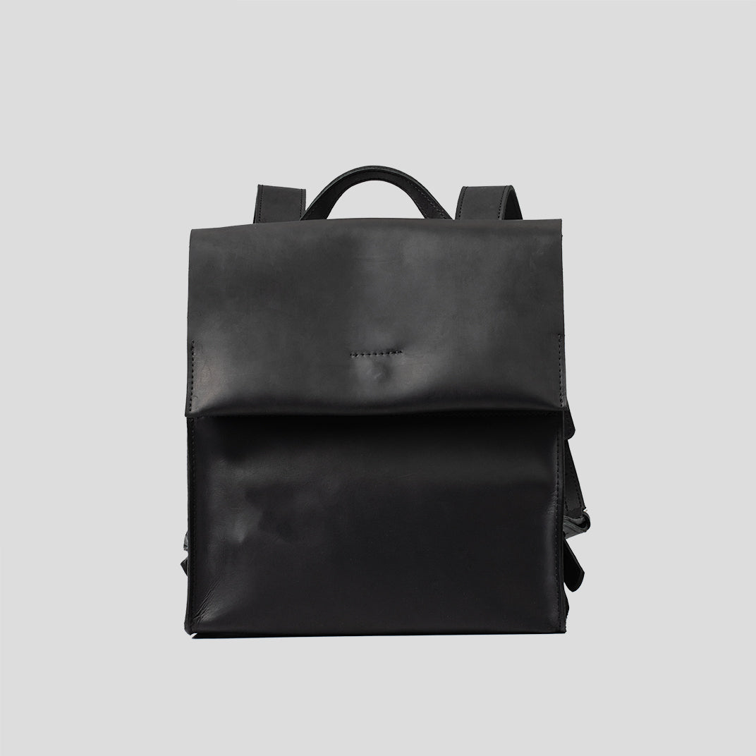 black leather minimalist backpack Black Leather Backpack for Women