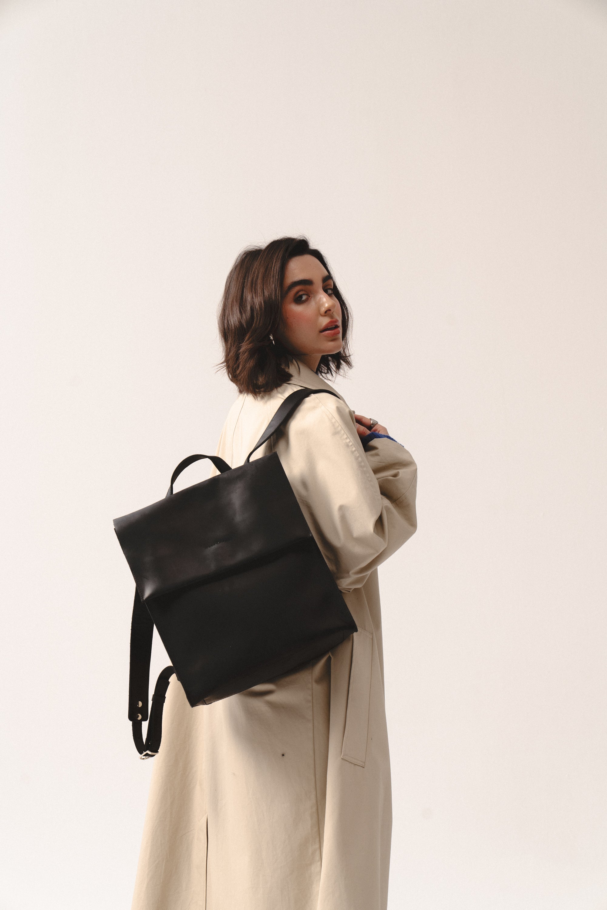 Sac à dos en cuir - Fi (Noir)