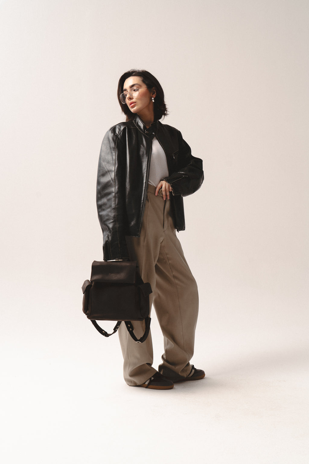 EU Leather Backpack (Dark Brown)