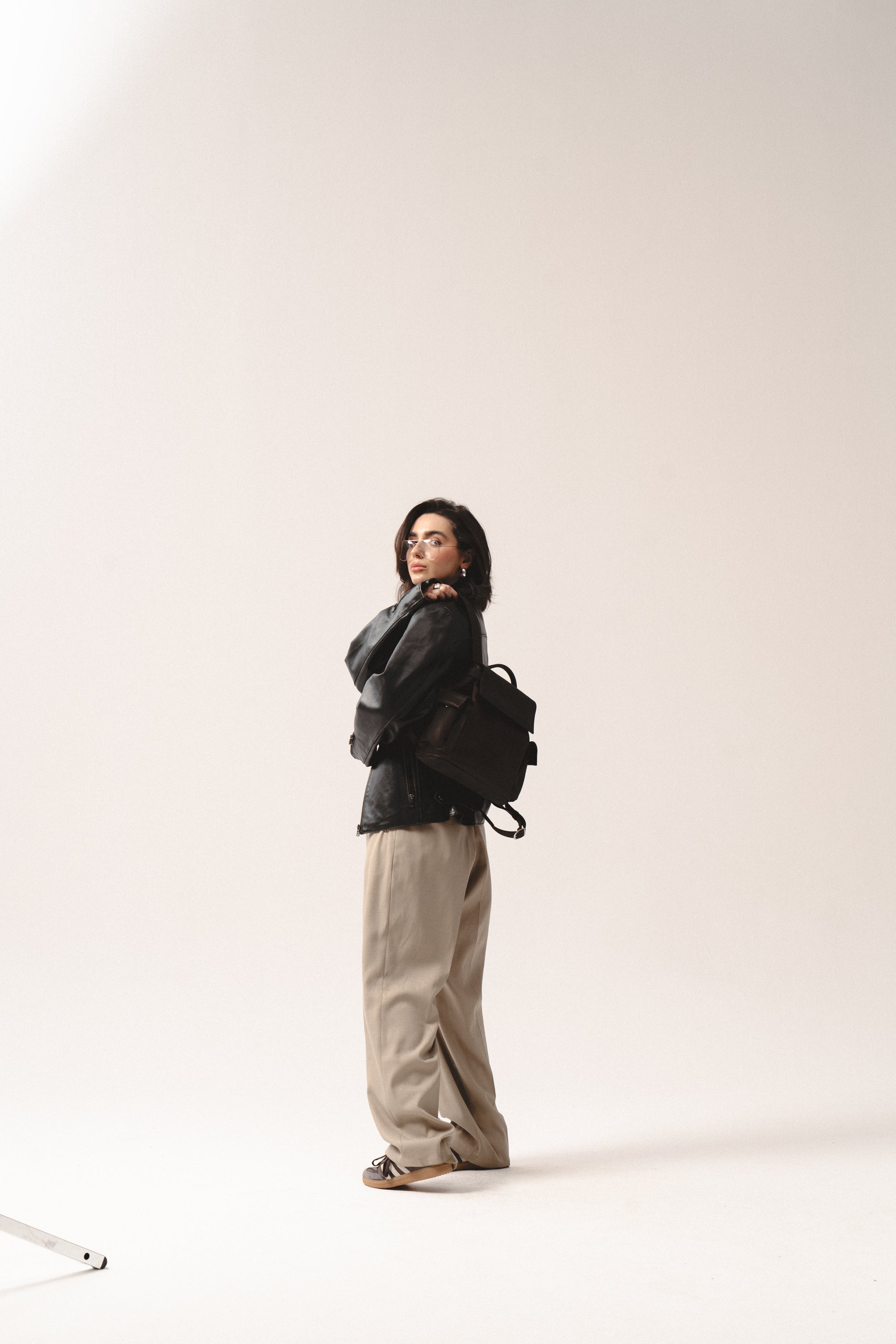 Sac à dos en cuir - EU (Noir)