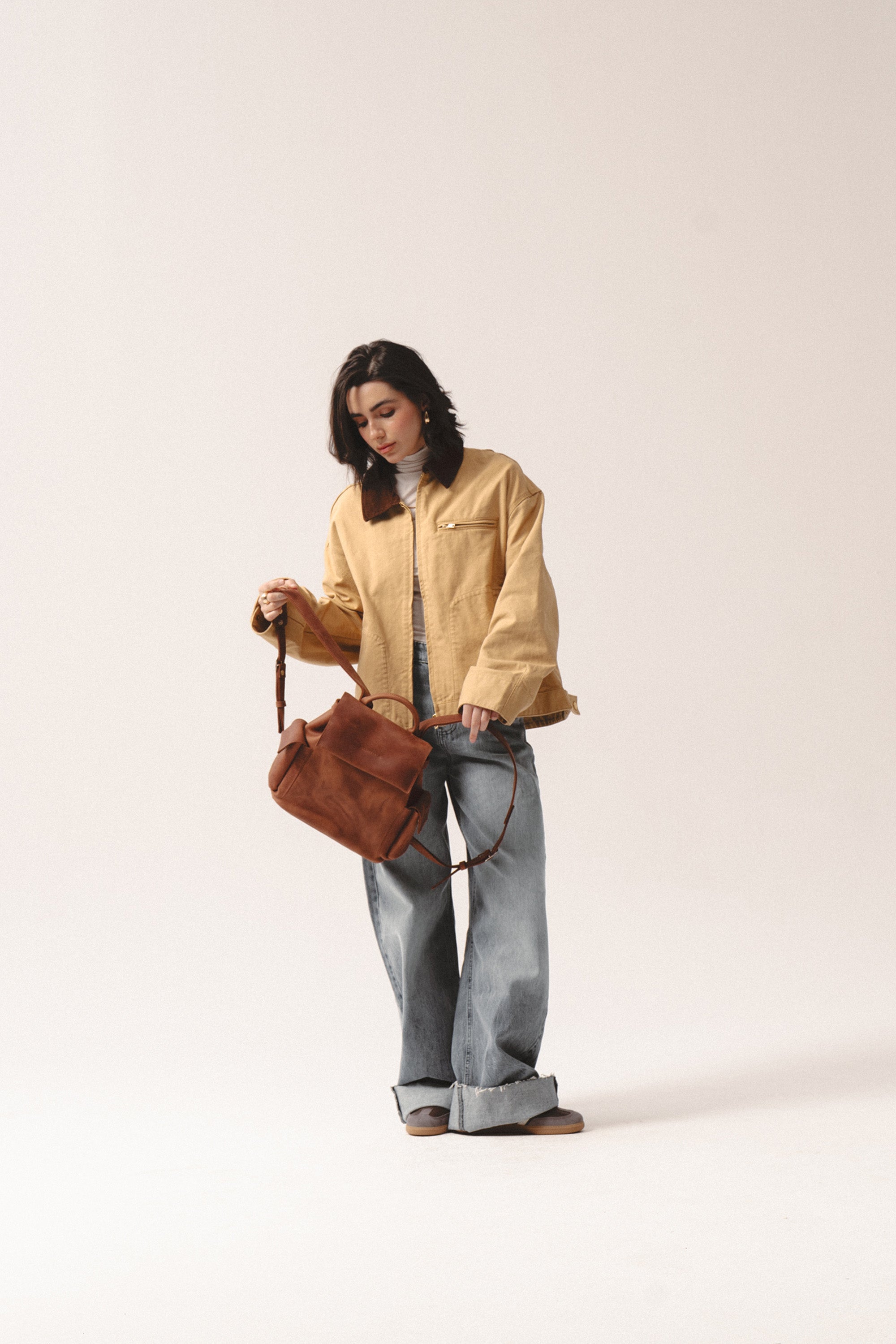 Sac à dos en cuir - UE (Cognac)