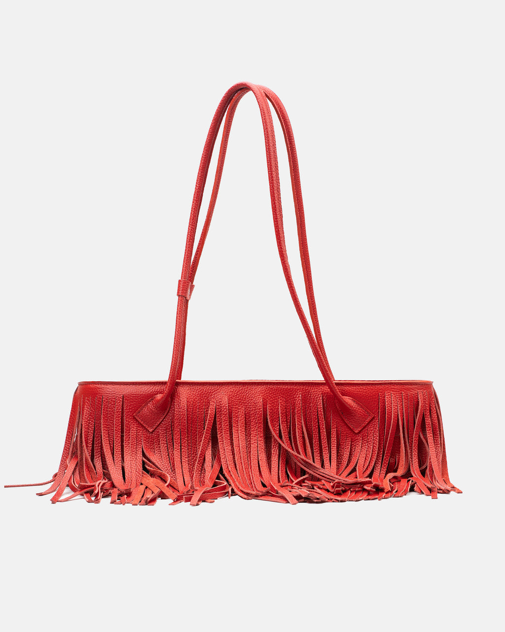 The Teckelete Longue red leather handbag – front view