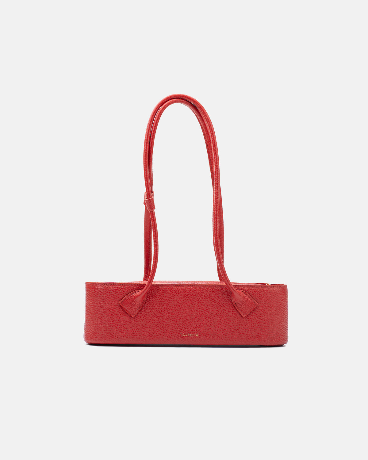 Red Teckelete Mini leather shoulder bag by TAKSUBA