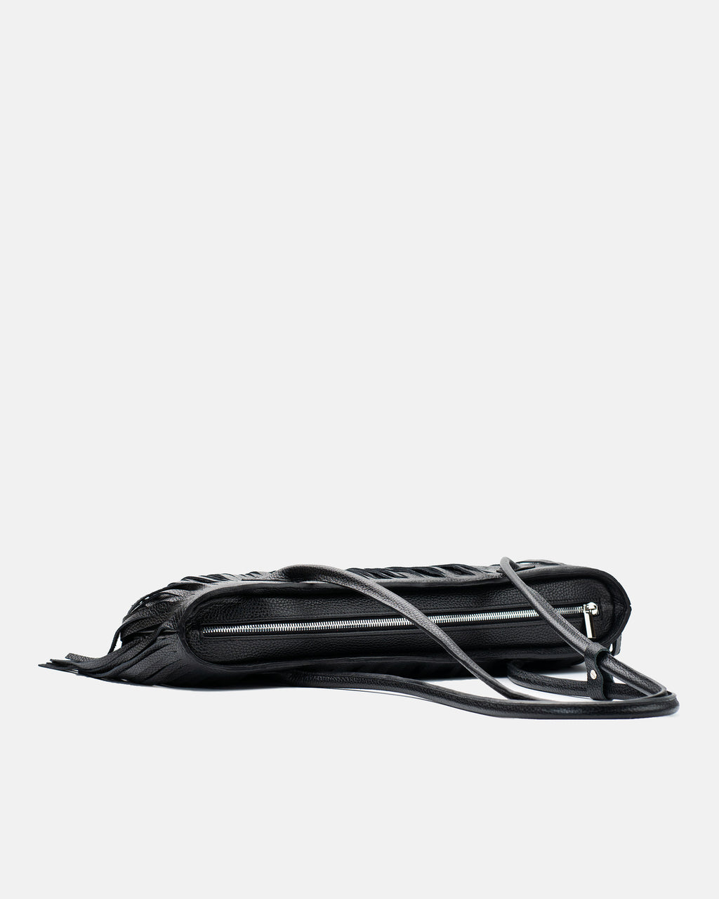Black Italian leather Teckelete Longue handbag, product view