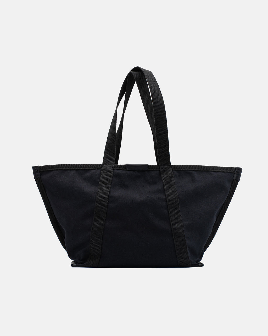 Black Astra canvas shopper bag with wide webbing handles