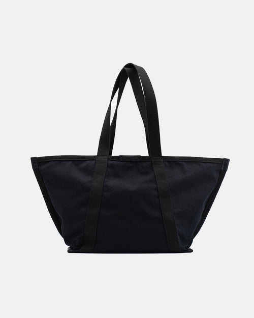 Black Astra canvas shopper bag with wide webbing handles
