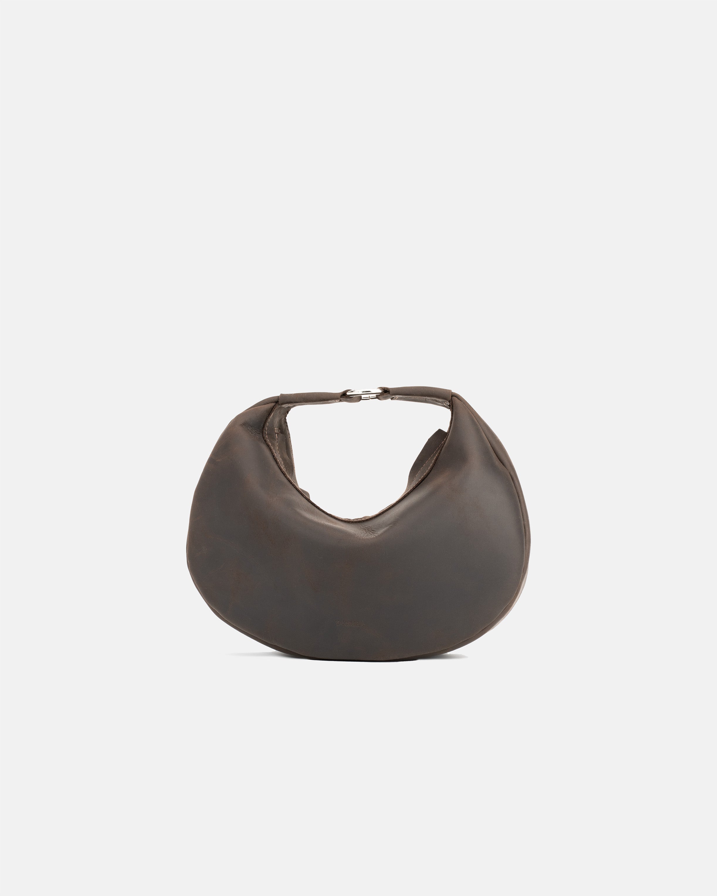 Ciemnobrązowa skórzana torebka Hedera do ręki, z krótkim uchwytem