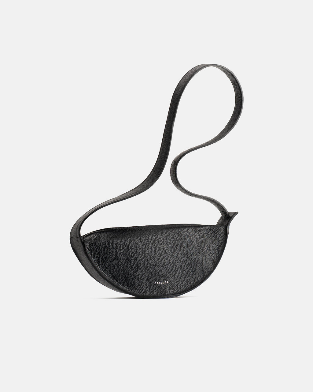 Czarna torebka Eclipse M na ramię w kształcie półksiężyca, z wydłużonym paskiem