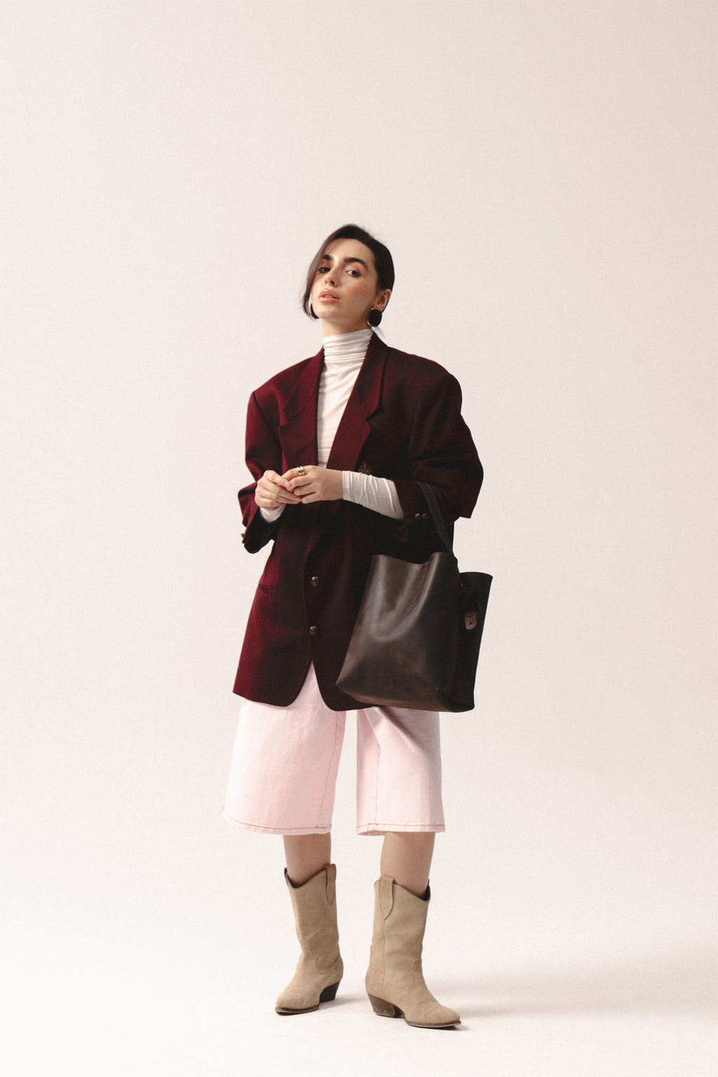 torebka shopper skórzana ciemnobrązowa – leather brown tote bag for women handmade in Poland