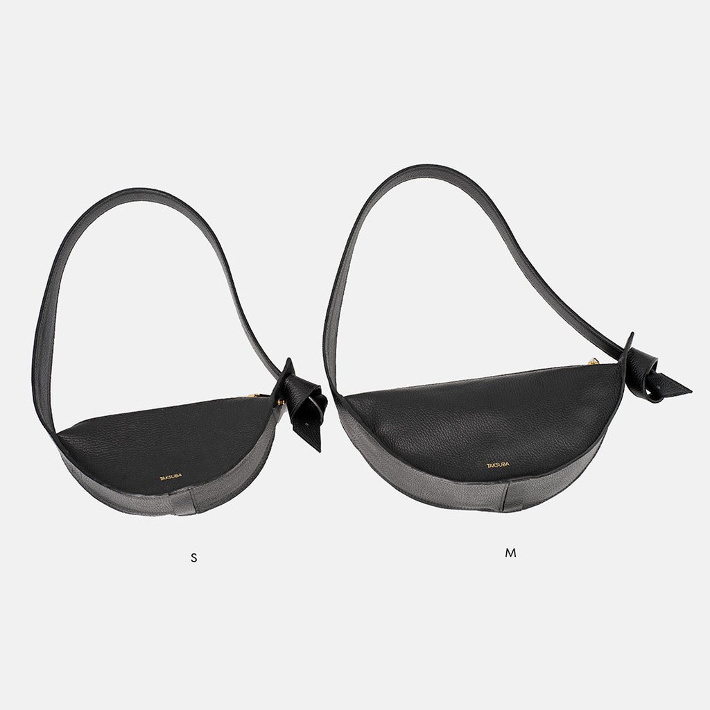 Czarna skórzana torebka Eclipse S z regulowanym paskiem, wersje S i M