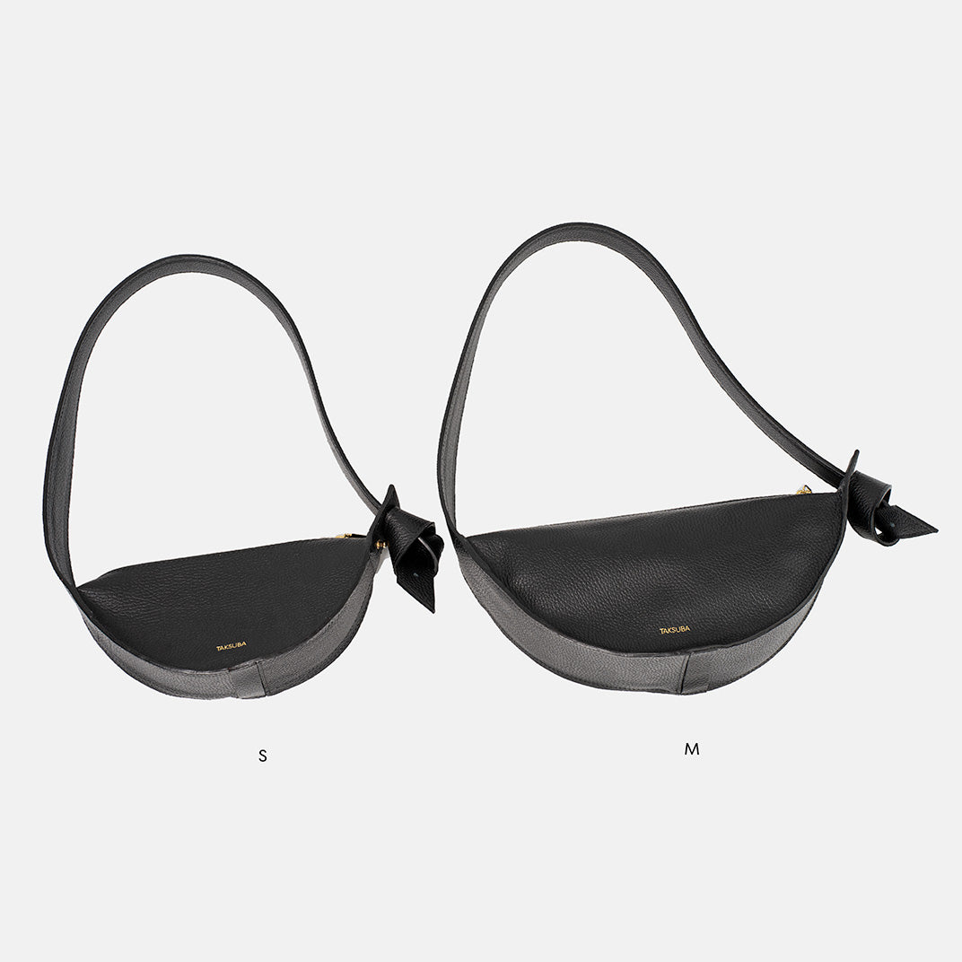 Czarna skórzana torebka Eclipse S z regulowanym paskiem, wersje S i M